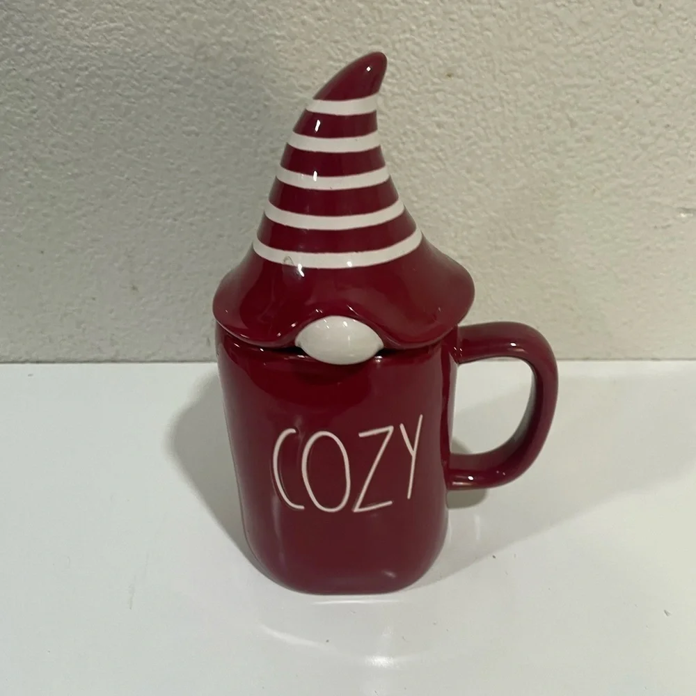 RAE DUNN Cozy Gnome Ceramic mug & Topper Christmas large mug edition